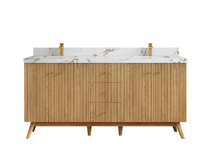 Pasadena White Oak 72 in. W x 22 in. D Double Sink Bathroom Vanity - photo 36