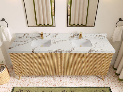 Pasadena White Oak 84 in. W x 22 in. D Double Sink Bathroom Vanity