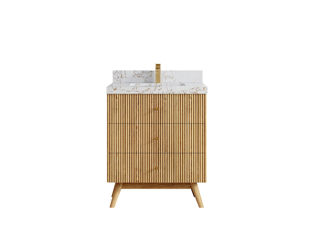 Pasadena White Oak 30 in. W x 22 in. D Single Sink Bathroom Vanity