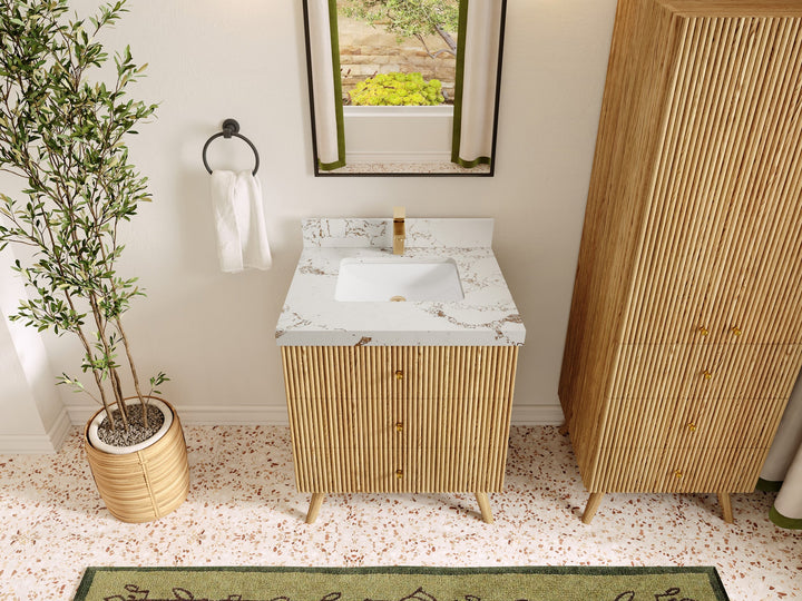 Pasadena White Oak 30 in. W x 22 in. D Single Sink Bathroom Vanity - photo 37