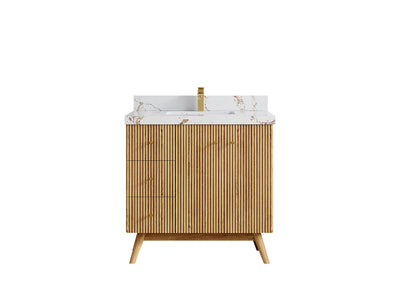Pasadena White Oak 36 in. W x 22 in. D Center Sink Bathroom Vanity
