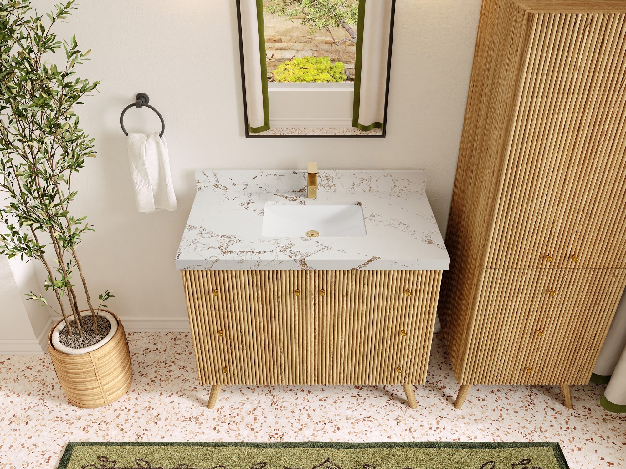 Pasadena White Oak 42 in. W x 22 in. D Single Sink Bathroom Vanity