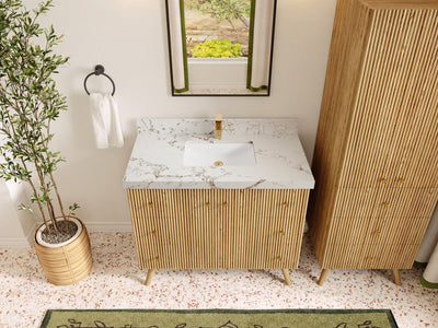 Pasadena White Oak 42 in. W x 22 in. D Single Sink Bathroom Vanity