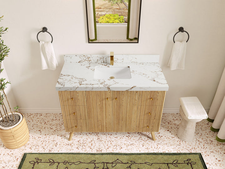 Pasadena White Oak 48 in. W x 22 in. D Single Sink Bathroom Vanity - photo 37