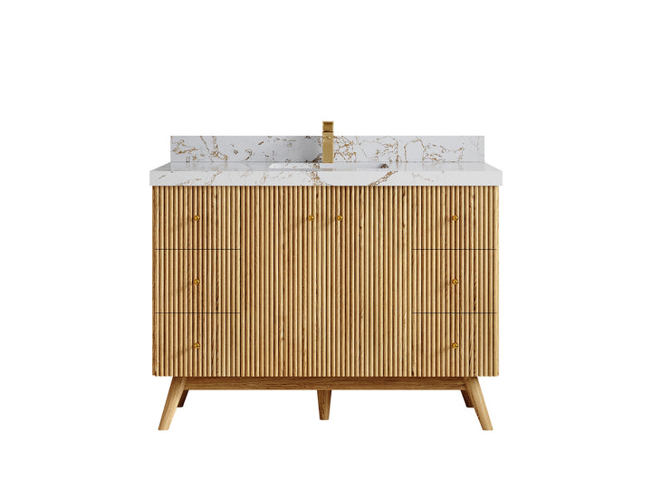 Pasadena White Oak 48 in. W x 22 in. D Single Sink Bathroom Vanity - photo 38