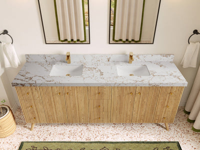 Pasadena White Oak 84 in. W x 22 in. D Double Sink Bathroom Vanity
