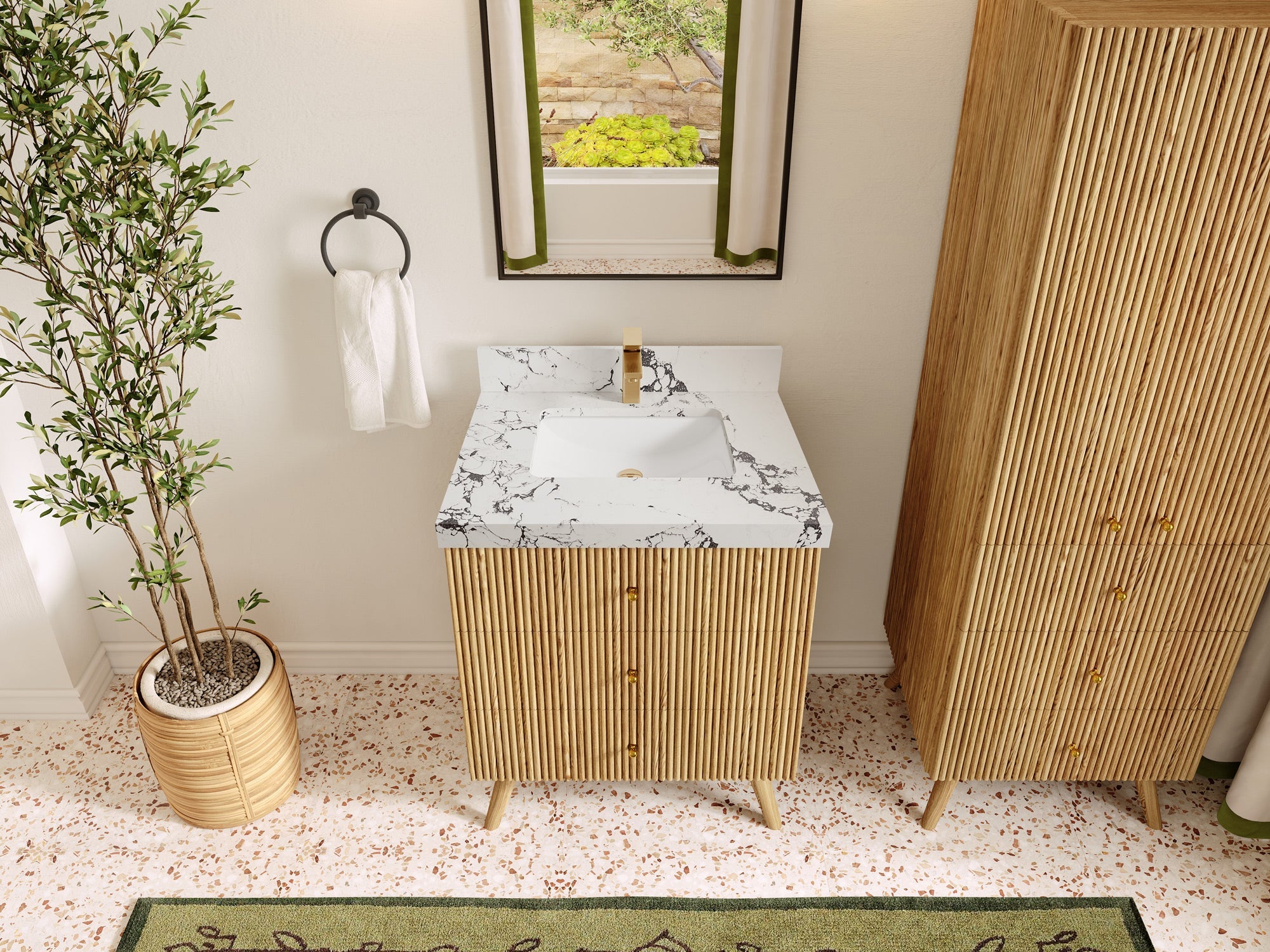 Pasadena White Oak 30 in. W x 22 in. D Single Sink Bathroom Vanity