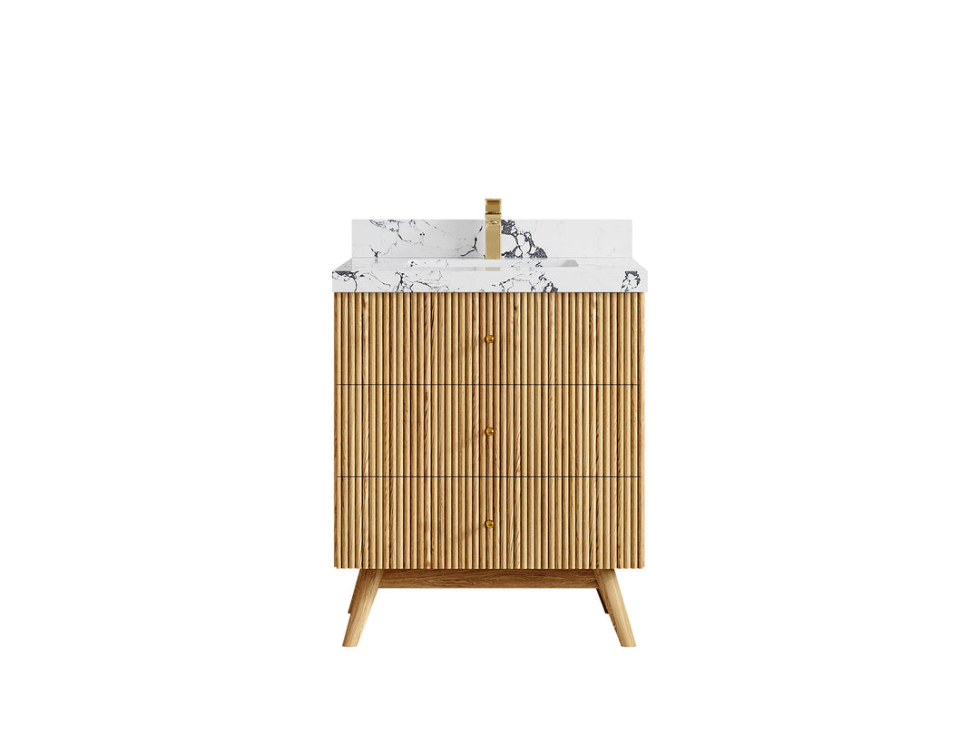 Pasadena White Oak 30 in. W x 22 in. D Single Sink Bathroom Vanity