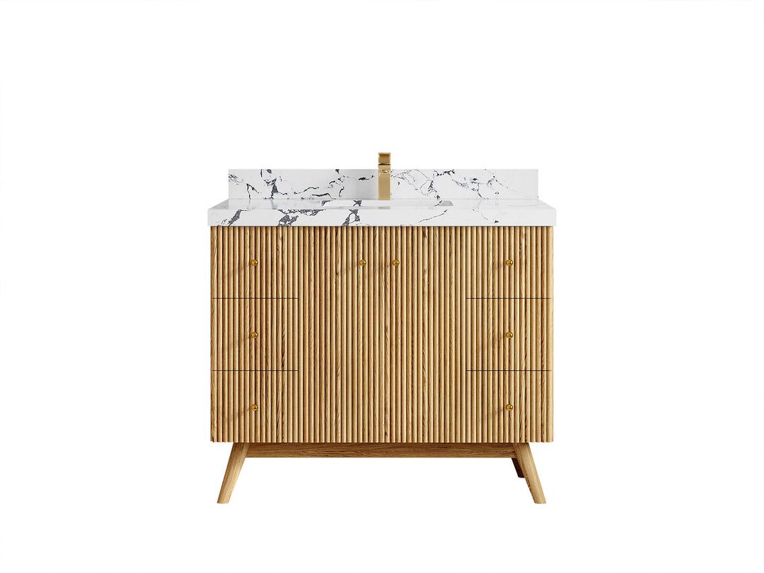 Pasadena White Oak 42 in. W x 22 in. D Single Sink Bathroom Vanity