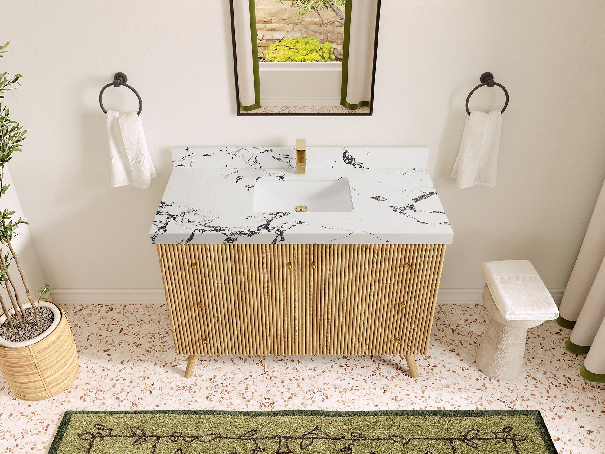 Pasadena White Oak 48 in. W x 22 in. D Single Sink Bathroom Vanity