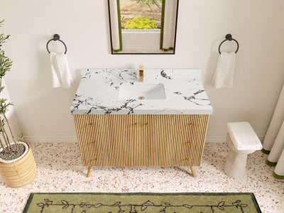 Pasadena White Oak 48 in. W x 22 in. D Single Sink Bathroom Vanity