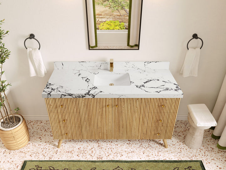 Pasadena White Oak 60 in. W x 22 in. D Single Sink Bathroom Vanity - photo 39