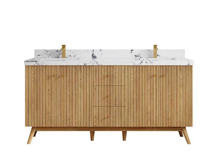 Pasadena White Oak 72 in. W x 22 in. D Double Sink Bathroom Vanity - photo 40