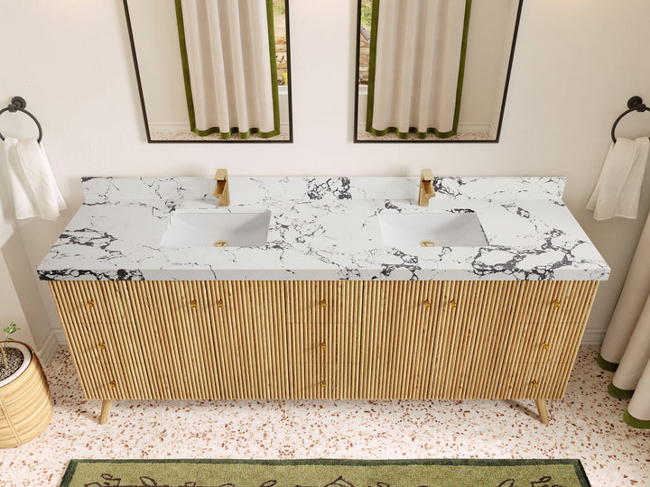 Pasadena White Oak 84 in. W x 22 in. D Double Sink Bathroom Vanity - photo 39