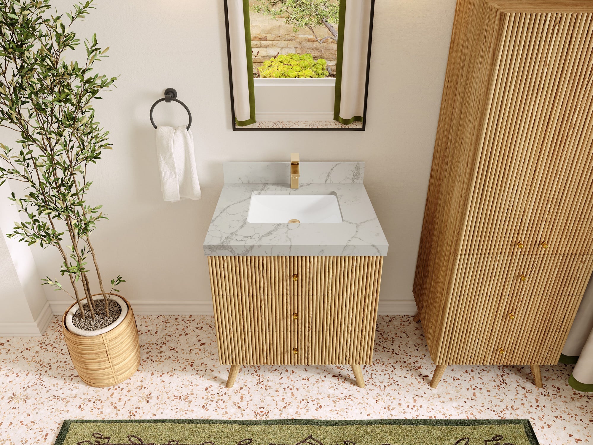 Pasadena White Oak 30 in. W x 22 in. D Single Sink Bathroom Vanity
