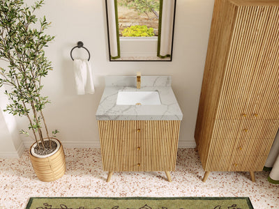 Pasadena White Oak 30 in. W x 22 in. D Single Sink Bathroom Vanity
