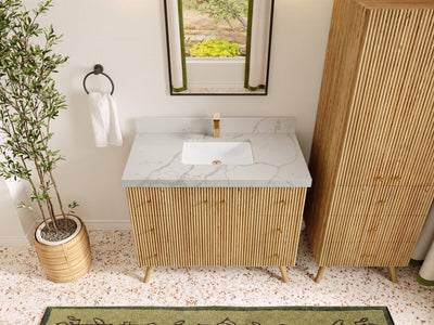 Pasadena White Oak 42 in. W x 22 in. D Single Sink Bathroom Vanity