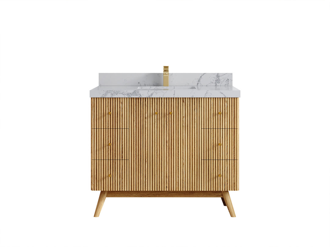 Pasadena White Oak 42 in. W x 22 in. D Single Sink Bathroom Vanity