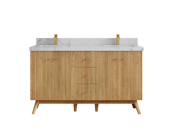 Pasadena White Oak 60 in. W x 22 in. D Double Sink Bathroom Vanity - photo 42