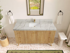 Pasadena White Oak 60 in. W x 22 in. D Single Sink Bathroom Vanity - photo 41