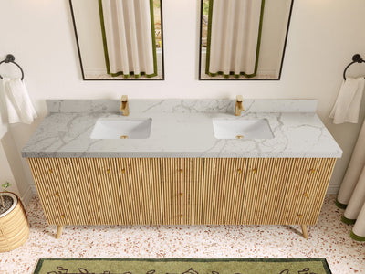 Pasadena White Oak 84 in. W x 22 in. D Double Sink Bathroom Vanity