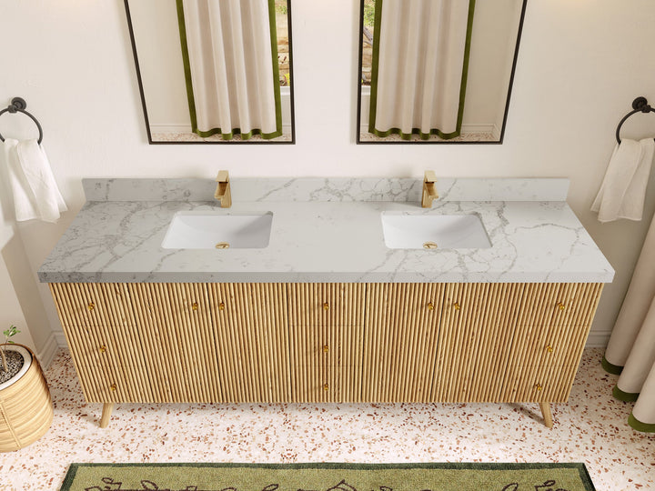 Pasadena White Oak 84 in. W x 22 in. D Double Sink Bathroom Vanity - photo 41