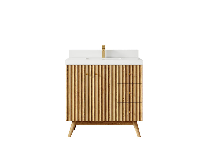 Pasadena White Oak 36 in. W x 22 in. D Center Sink Bathroom Vanity - photo 44