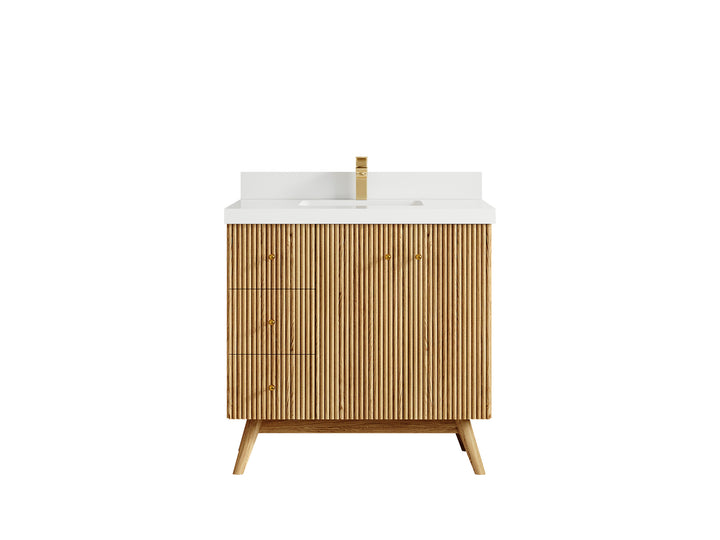 Pasadena White Oak 36 in. W x 22 in. D Center Sink Bathroom Vanity - photo 44