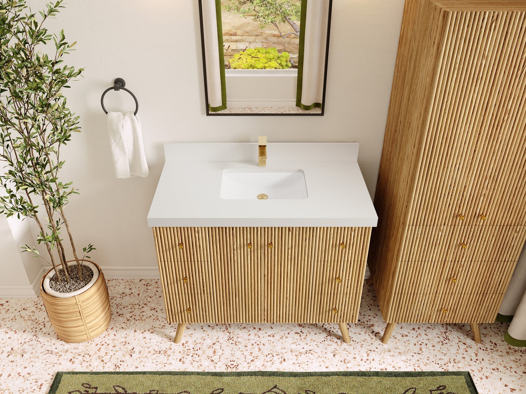 Pasadena White Oak 42 in. W x 22 in. D Single Sink Bathroom Vanity