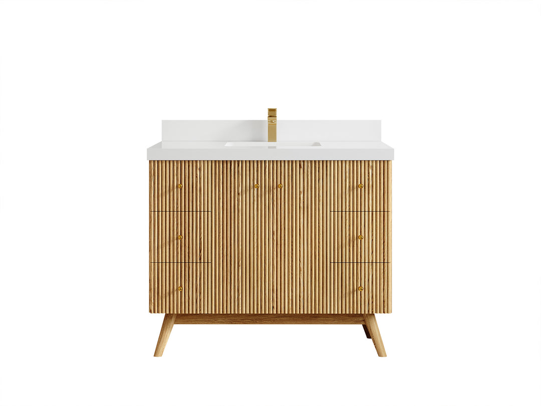 Pasadena White Oak 42 in. W x 22 in. D Single Sink Bathroom Vanity