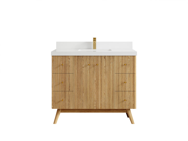 Pasadena White Oak 42 in. W x 22 in. D Single Sink Bathroom Vanity - photo 44