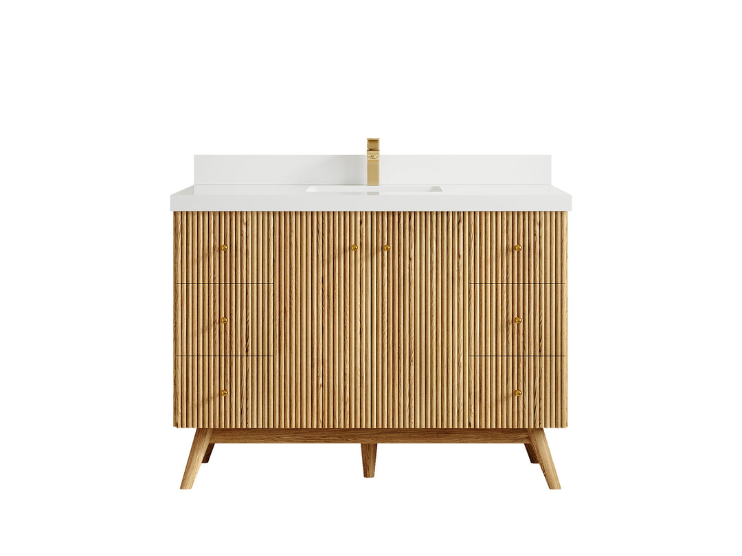 Pasadena White Oak 48 in. W x 22 in. D Single Sink Bathroom Vanity