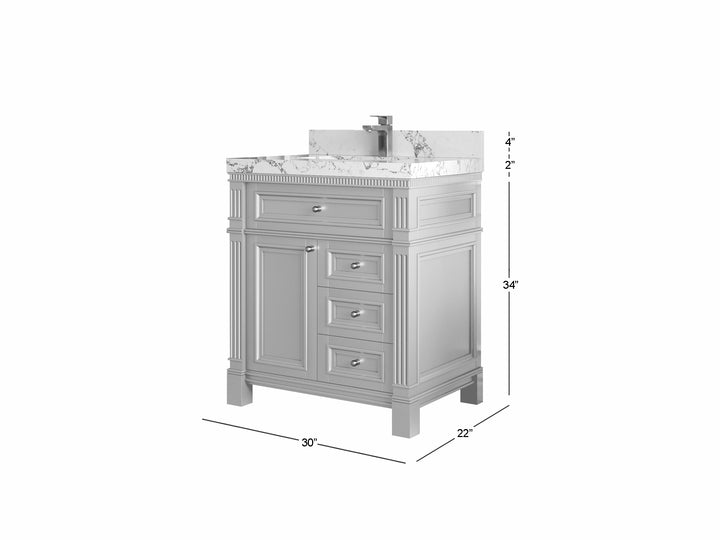 Paris 30 in. W x 22 in. D Single Sink Bathroom Vanity - photo 5