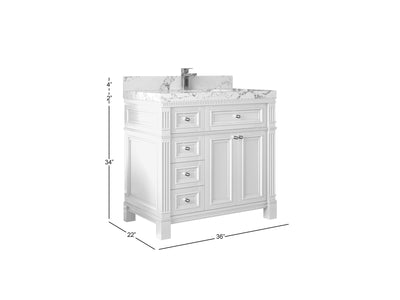 Paris 36 in. W x 22 in. D Center Sink Bathroom Vanity