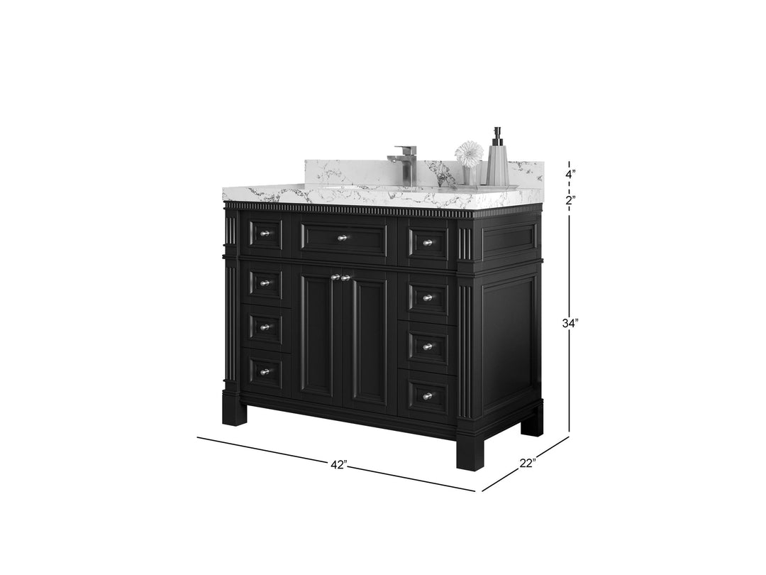 Paris 42 in. W x 22 in. D Single Sink Bathroom Vanity