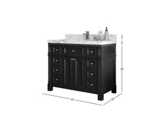 Paris 42 in. W x 22 in. D Single Sink Bathroom Vanity - photo 2