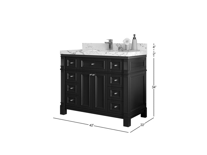 Paris 42 in. W x 22 in. D Single Sink Bathroom Vanity - photo 5