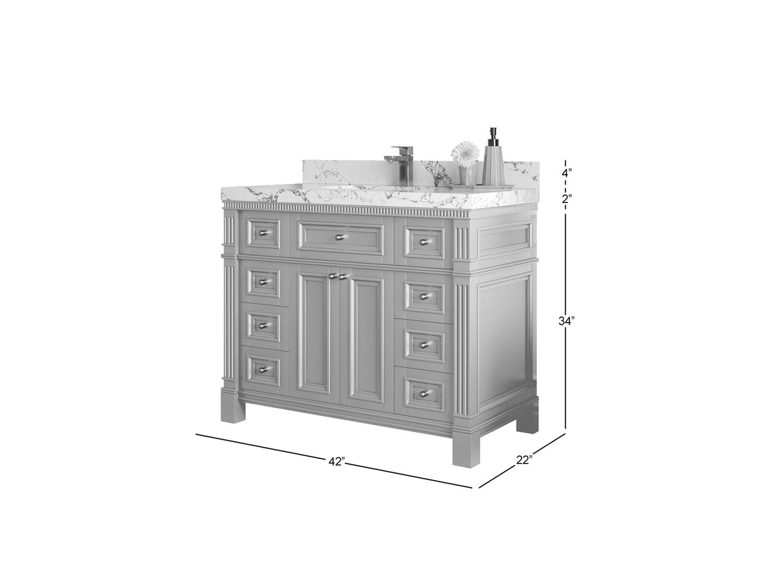 Paris 42 in. W x 22 in. D Single Sink Bathroom Vanity