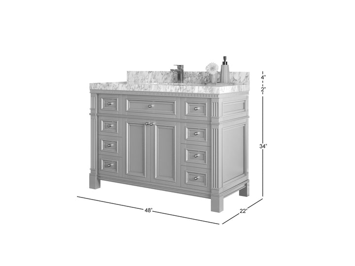 Paris 48 in. W x 22 in. D Single Sink Bathroom Vanity - photo 5