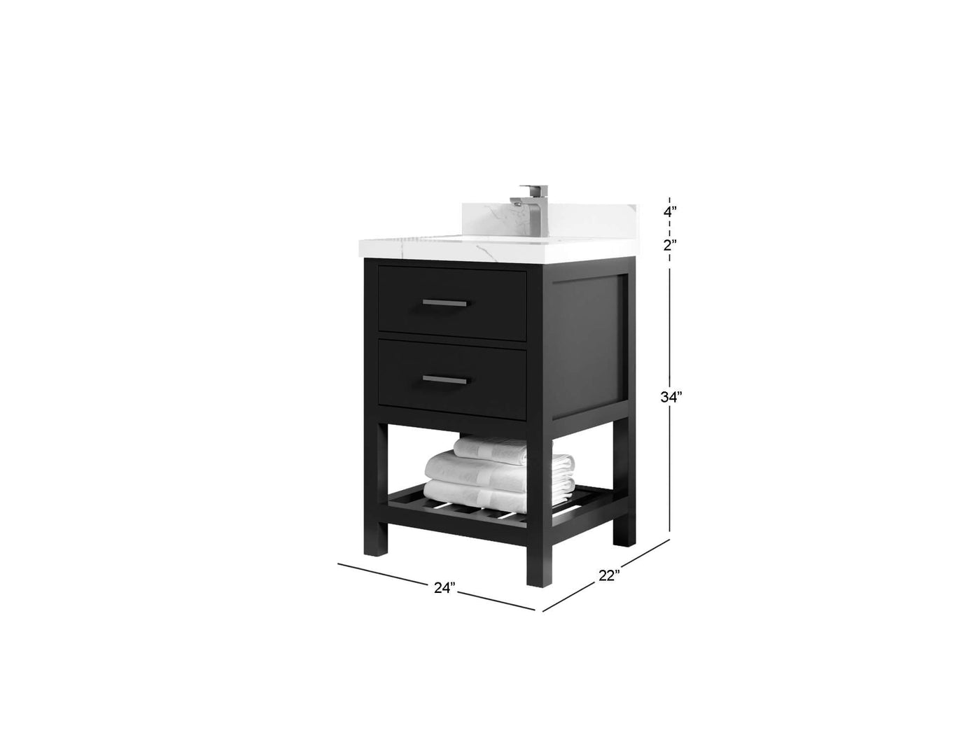 Parker 24 in. W x 22 in. D Single Sink Bathroom Vanity
