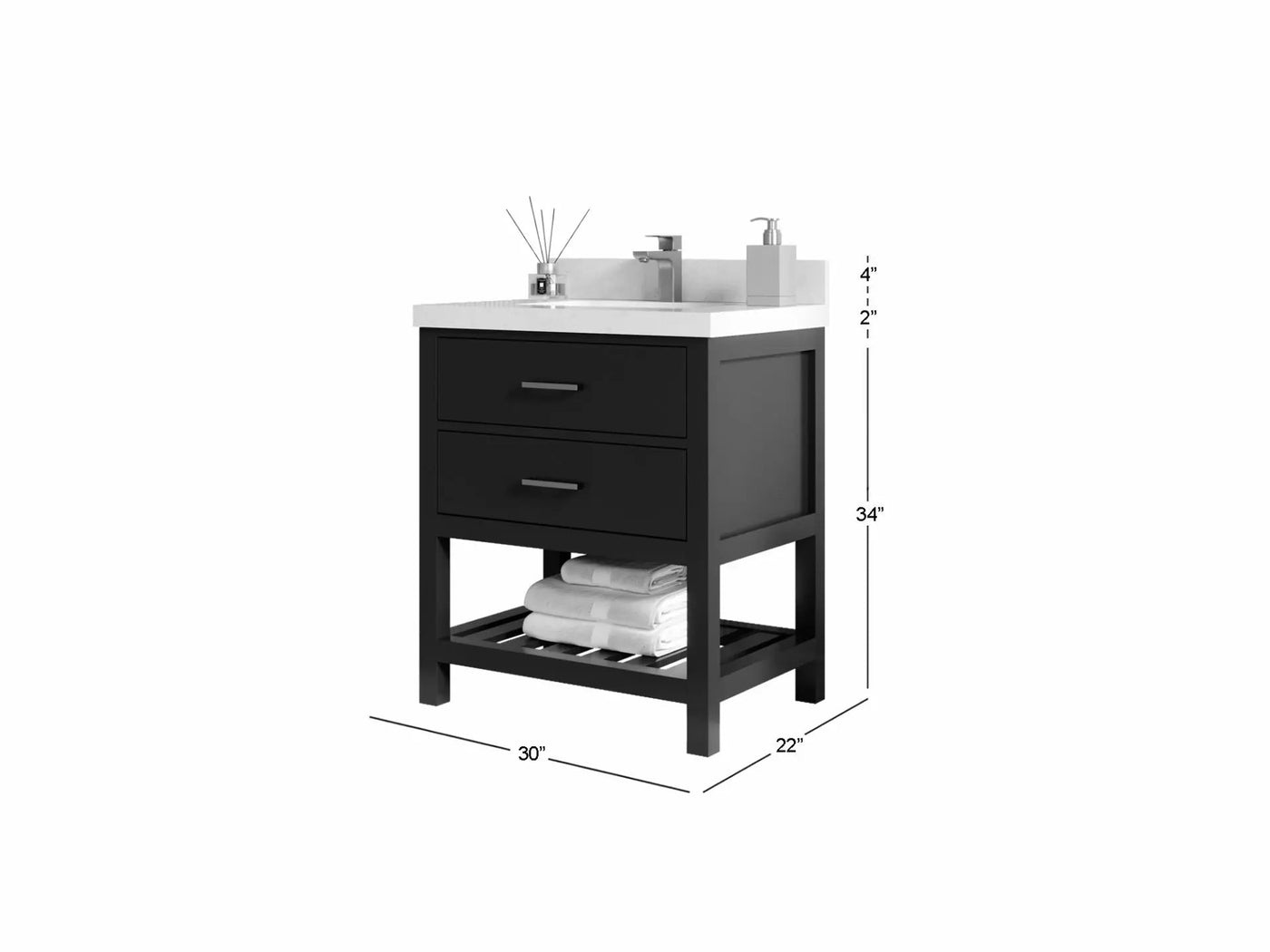 Parker 30 in. W x 22 in. D Single Sink Bathroom Vanity