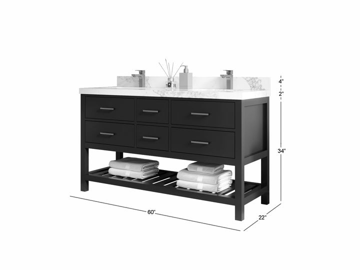 Parker 60 in. W x 22 in. D Double Sink Bathroom Vanity - photo 1