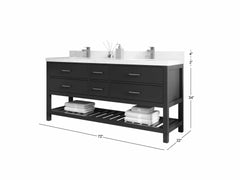 Parker 72 in. W x 22 in. D Double Sink Bathroom Vanity - photo 5