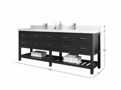 Parker 84 in. W x 22 in. D Double Sink Bathroom Vanity - photo 5