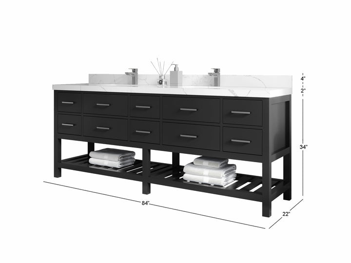 Parker 84 in. W x 22 in. D Double Sink Bathroom Vanity - photo 5