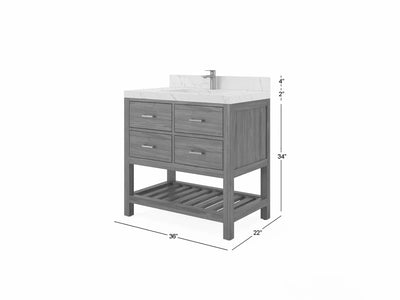 Parker Teak Wood 36 in. W x 22 in. D Center Sink Bathroom Vanity - Willow Bath and Vanity