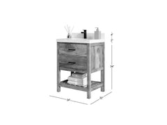Parker Mango Wood 24 in. W x 22 in. D Single Sink Bathroom Vanity - photo 2