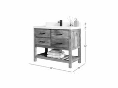 Parker Mango Wood 42 in. W x 22 in. D Single Sink Bathroom Vanity - photo 5