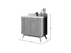Pasadena White Oak 36 in. W x 22 in. D Center Sink Bathroom Vanity - photo 5