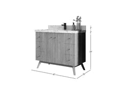 Pasadena White Oak 42 in. W x 22 in. D Single Sink Bathroom Vanity - photo 5
